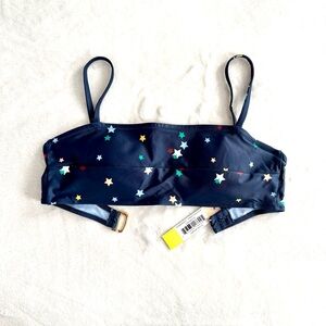 Summersalt Oasis Bikini Top with Small Scatter Stars in Deep Sea, NWT, size 2